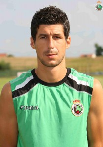 José Moratón durante su época como jugador del Real Racing Club de Santander.